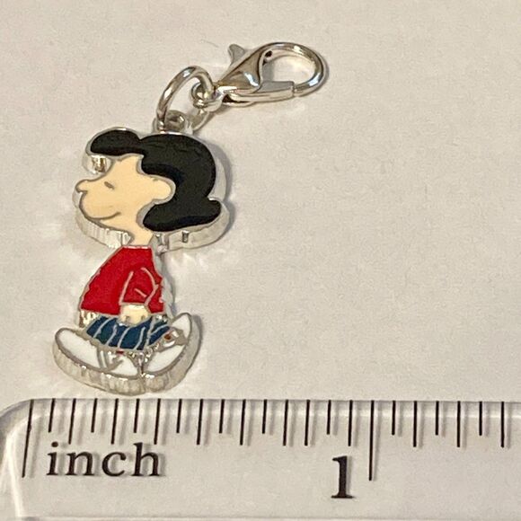 Peanuts Snoopy Lucy Van Pelt Clip On Charm Zipper Pull Purse Charm Signed Enamel - Picture 7 of 8